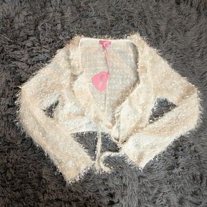 Sugar Thrillz Cream Fuzzy Cardigan